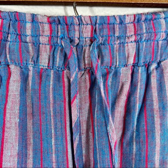 Anthropologie multicolored periwinkle vertical stripe drawstring shorts - Picture 5 of 12